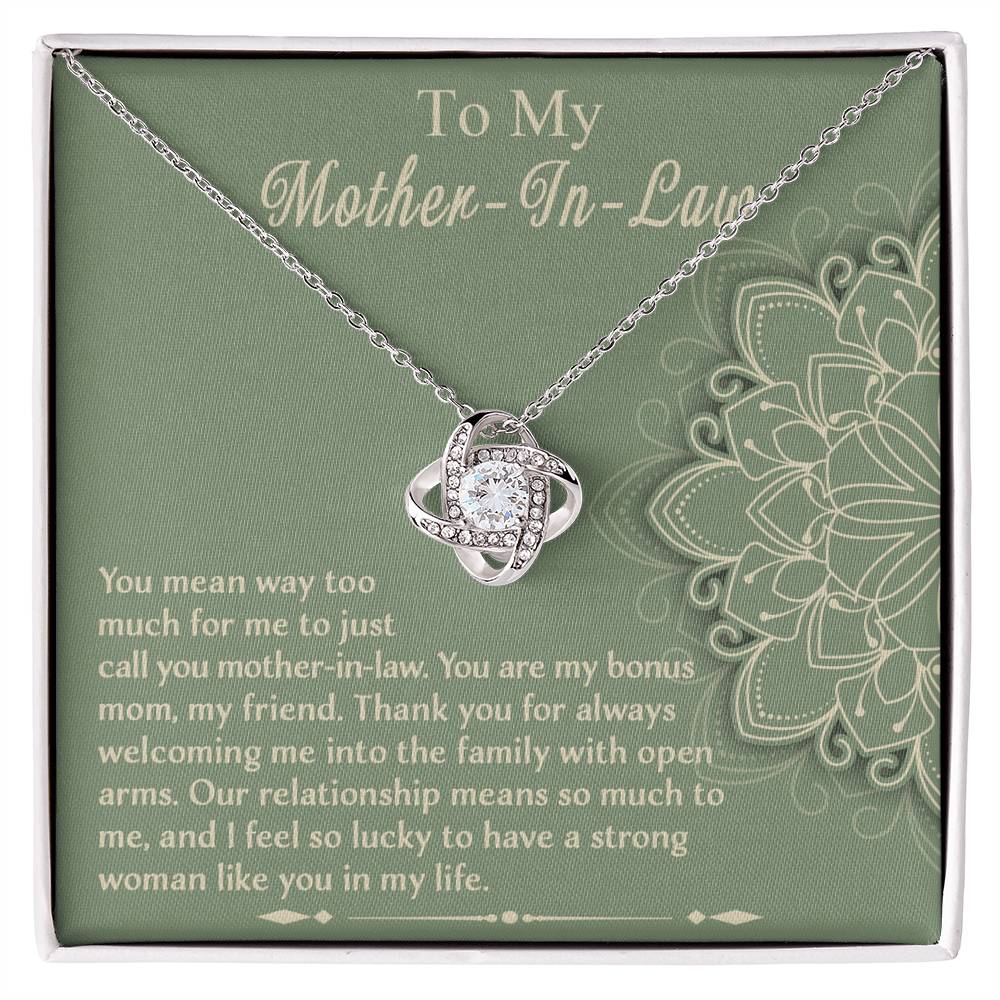 Mother in Law Love Knot Necklace - Strong Woman