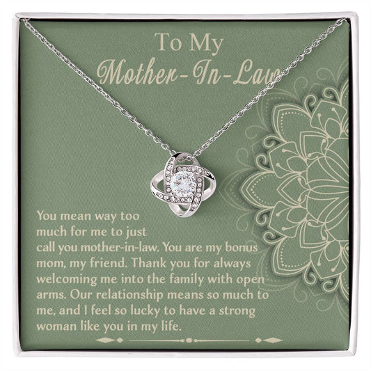 Mother in Law Love Knot Necklace - Strong Woman