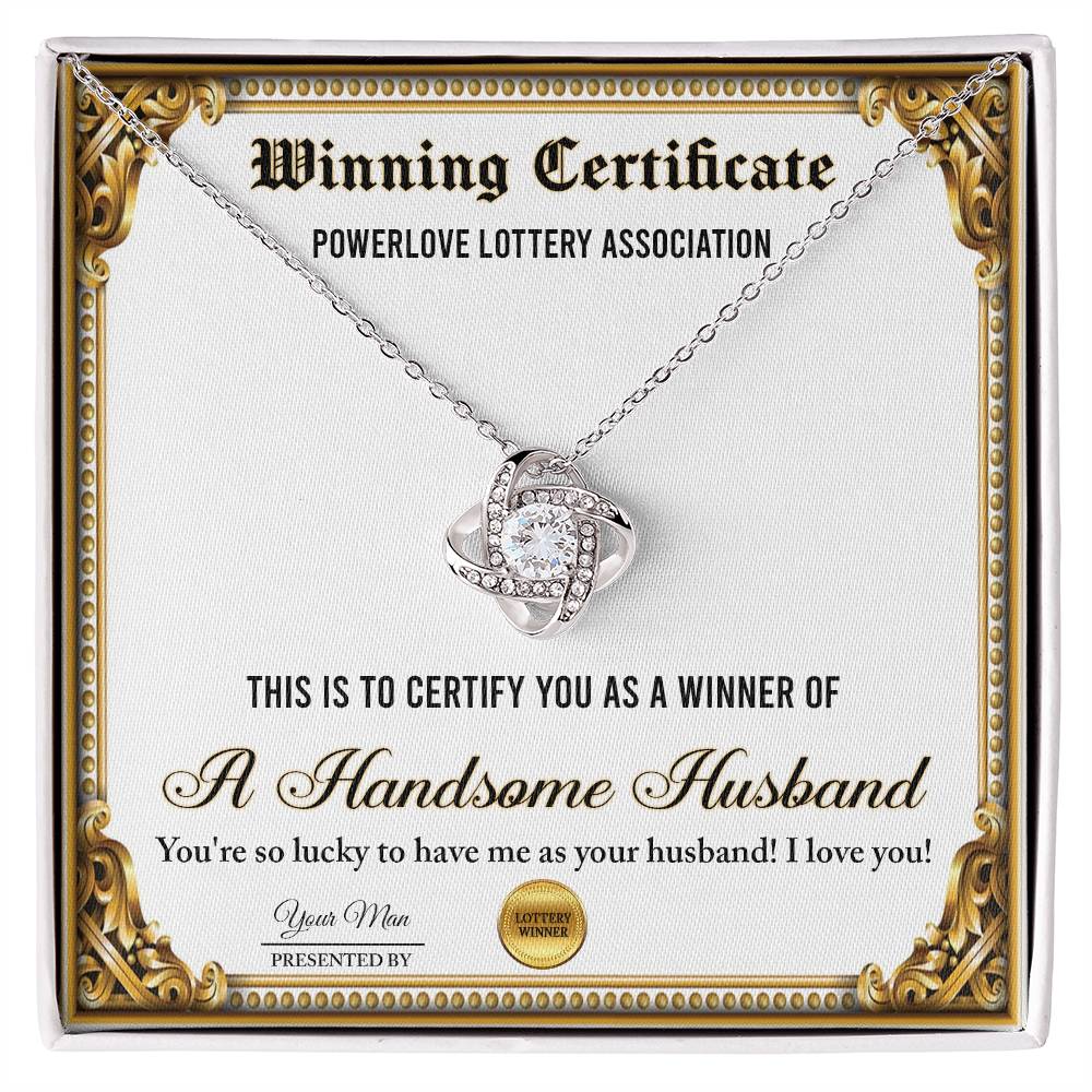 Wife Love Knot Necklace - Winning Certificate