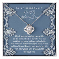Load image into Gallery viewer, Bridesmaid Love Knot Necklace - By My Side
