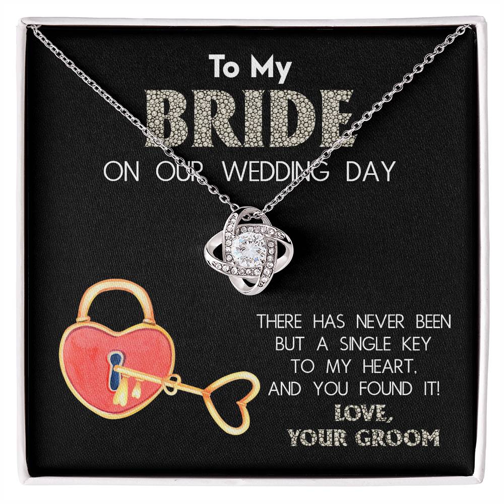 Bride Love Knot Necklace - Single Key