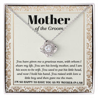 Load image into Gallery viewer, Mom of Groom Love Knot Necklace - To Have You
