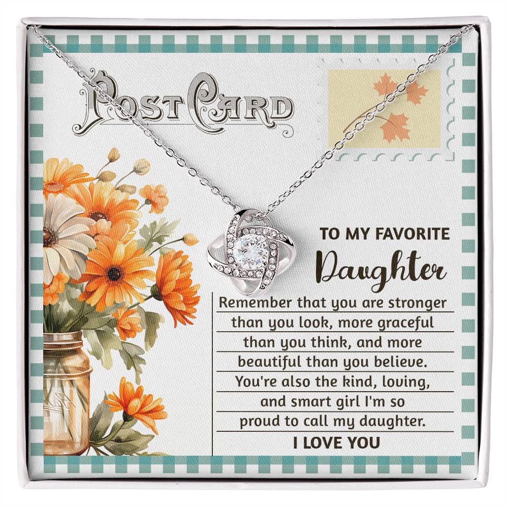 Daughter Love Knot Necklace - Smart Girl