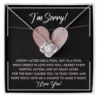 Load image into Gallery viewer, I&#39;m Sorry Love Knot Necklace - Deeply In Love

