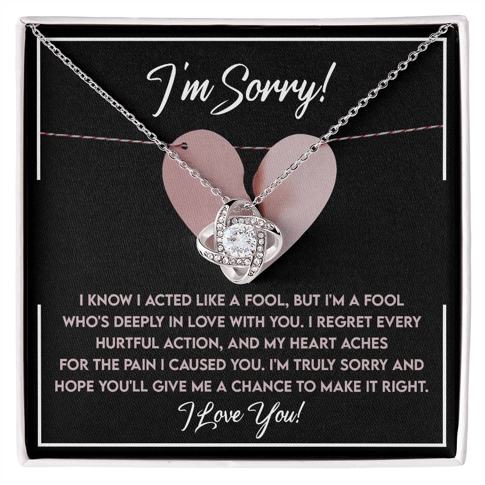 I'm Sorry Love Knot Necklace - Deeply In Love