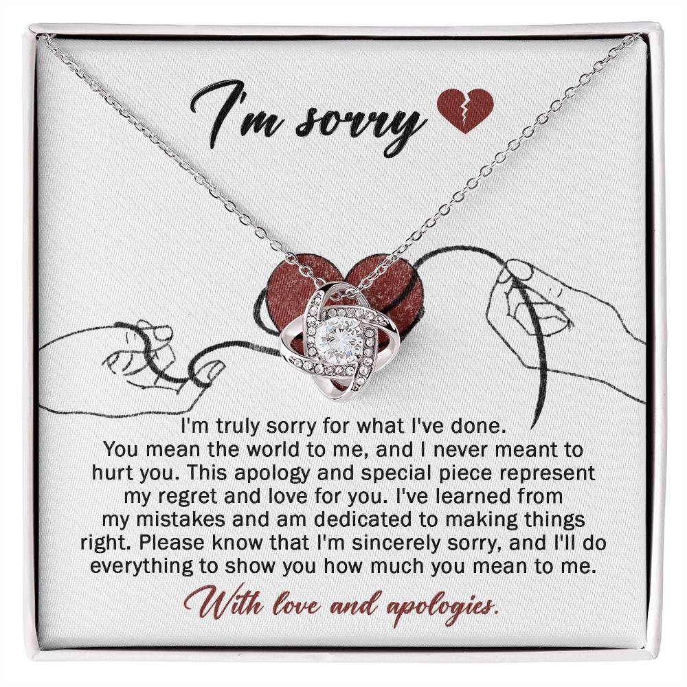 I'm Sorry Love Knot Necklace - Mean The World