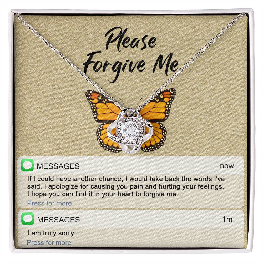 I'm Sorry Love Knot Necklace - In Your Heart