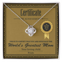 Load image into Gallery viewer, Mom Love Knot Necklace - Certificate Of Achievement

