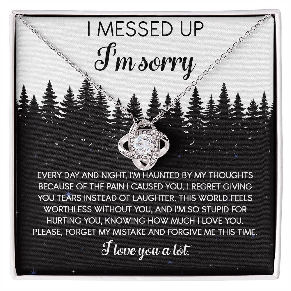 I'm Sorry Love Knot Necklace - By My Thoughts