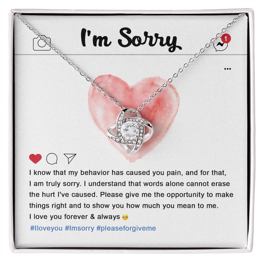 I'm Sorry Love Knot Necklace - Cannot Erase