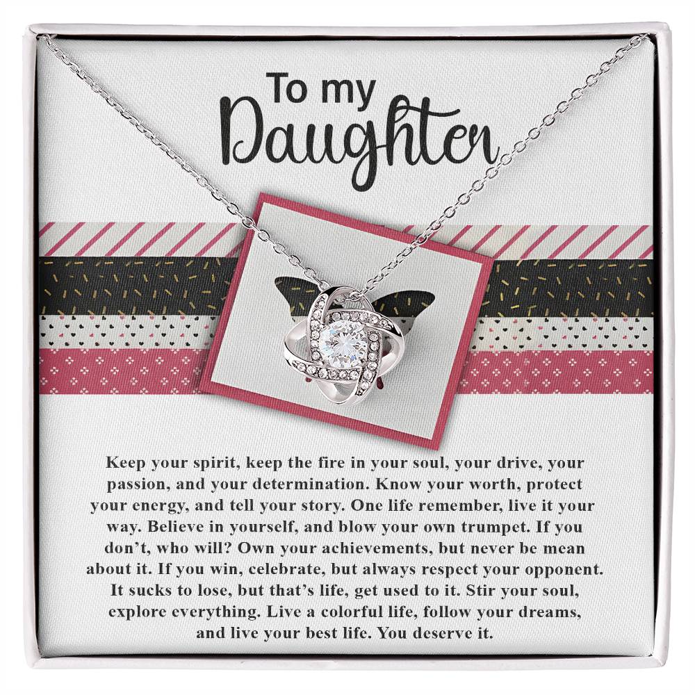 Daughter Love Knot Necklace - Keep The Fire