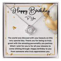 Load image into Gallery viewer, Love Knot Necklace - Happy Birthday
