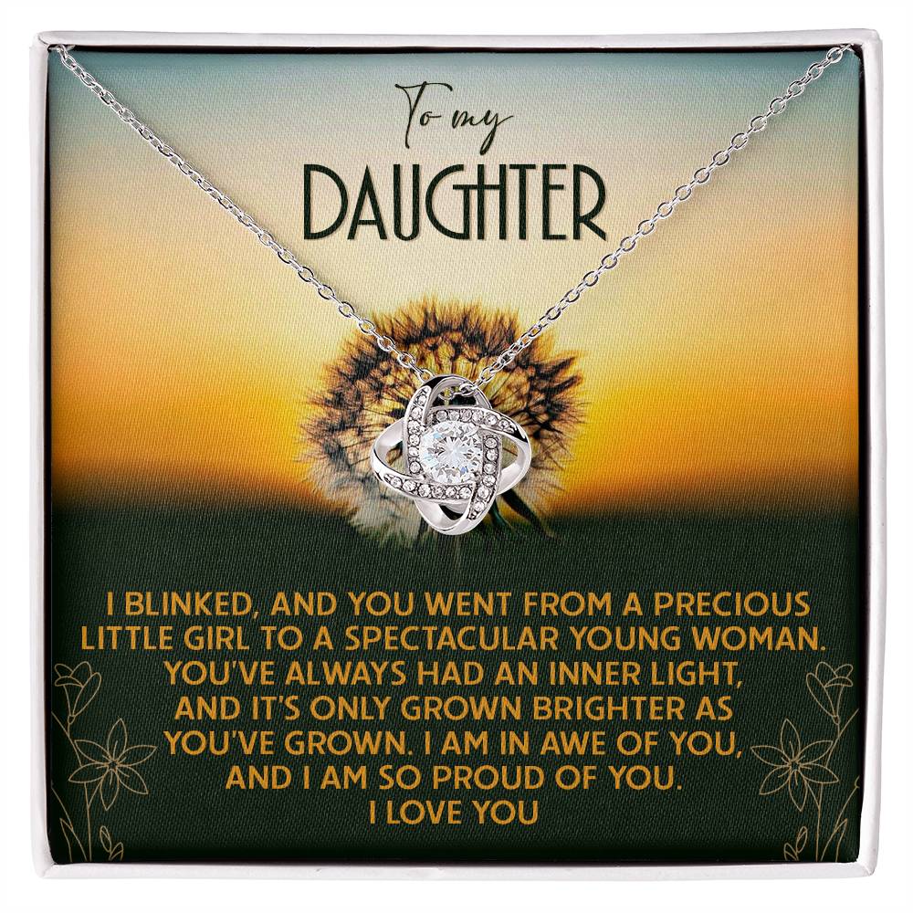 Daughter Love Knot Necklace - Grown Brighter