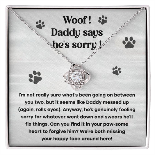 Sorry Love Knot Necklace - Woof Daddy