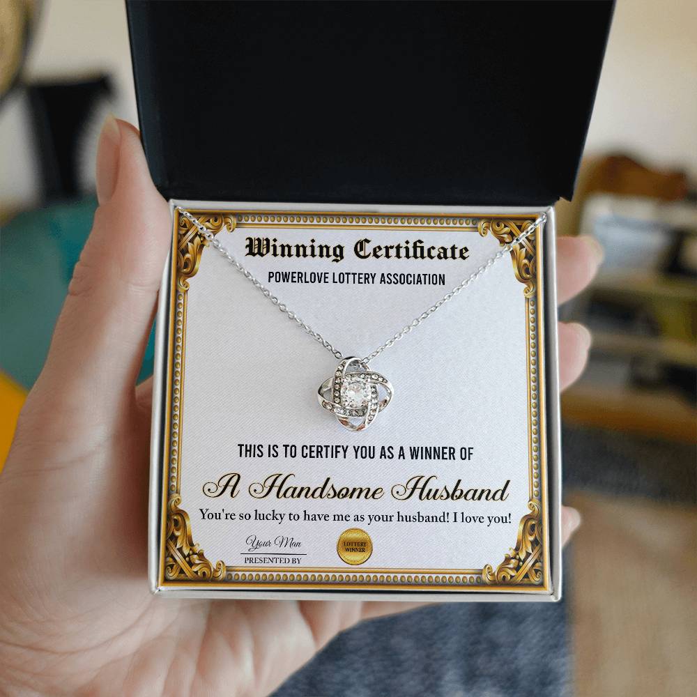 Wife Love Knot Necklace - Winning Certificate