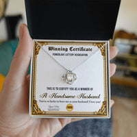 Load image into Gallery viewer, Wife Love Knot Necklace - Winning Certificate
