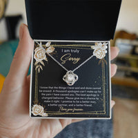 Load image into Gallery viewer, I&#39;m Sorry Love Knot Necklace - Cannot Be Erased
