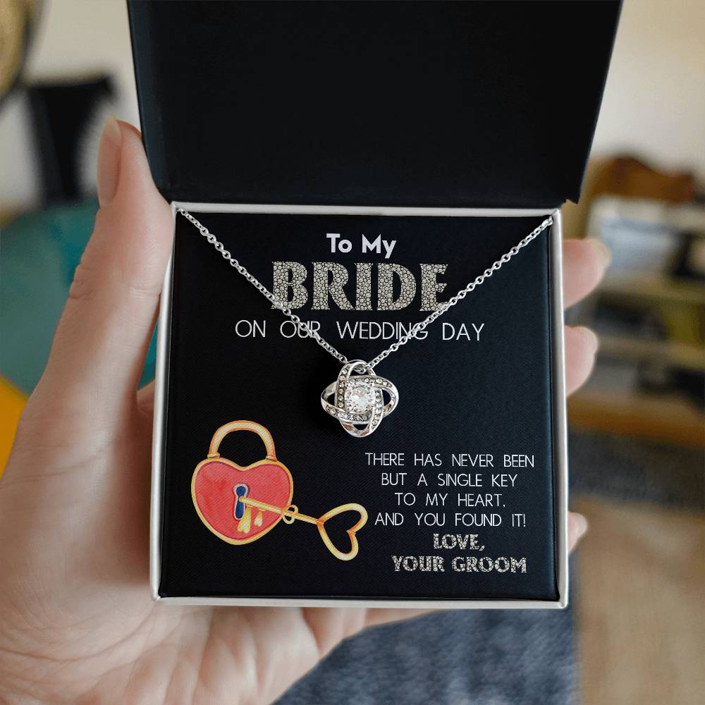 Bride Love Knot Necklace - Single Key