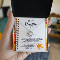 Load image into Gallery viewer, Daughter Love Knot Necklace - In God&#39;s Hands
