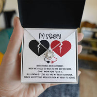 Load image into Gallery viewer, I&#39;m Sorry Love Knot Necklace - Heart Is Broken
