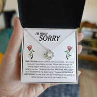 Load image into Gallery viewer, I&#39;m Sorry Love Knot Necklace - Made You Sad
