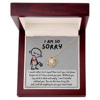 Load image into Gallery viewer, I&#39;m Sorry Love Knot Necklace - Dark And Empty
