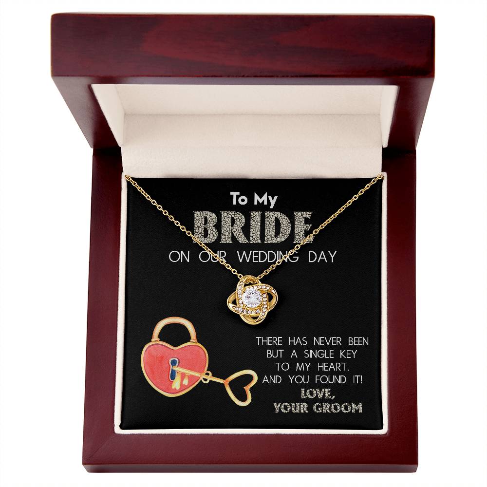 Bride Love Knot Necklace - Single Key