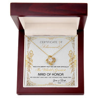 Load image into Gallery viewer, Maid of Honor Love Knot Necklace - Certificate
