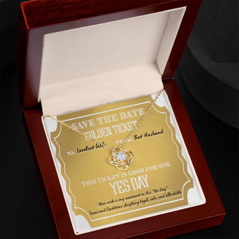 Wife Love Knot Necklace - Golden Ticket