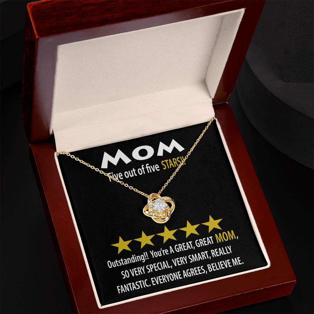 Mom Love Knot Necklace - Five Stars