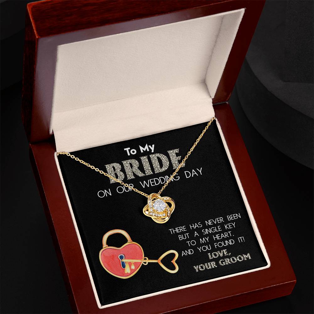 Bride Love Knot Necklace - Single Key