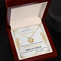 Load image into Gallery viewer, Maid of Honor Love Knot Necklace - Certificate
