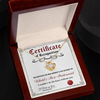 Load image into Gallery viewer, Bridesmaid Love Knot Necklace - Certificate
