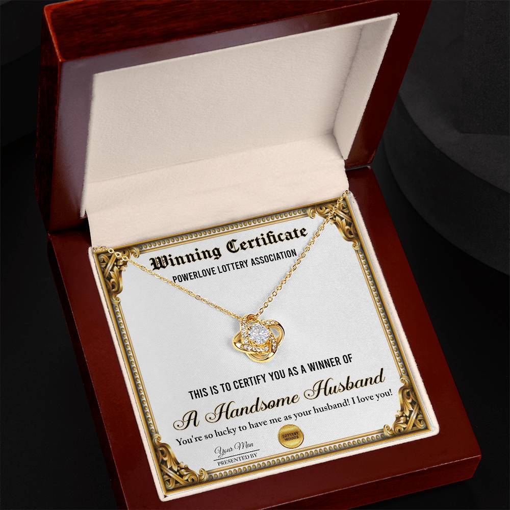 Wife Love Knot Necklace - Winning Certificate