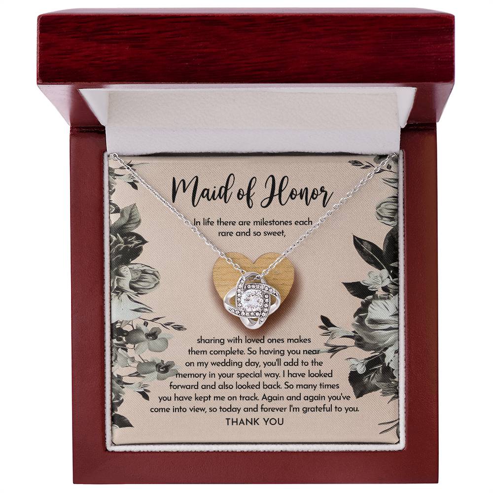 Maid of Honor Love Knot Necklace - My Wedding Day