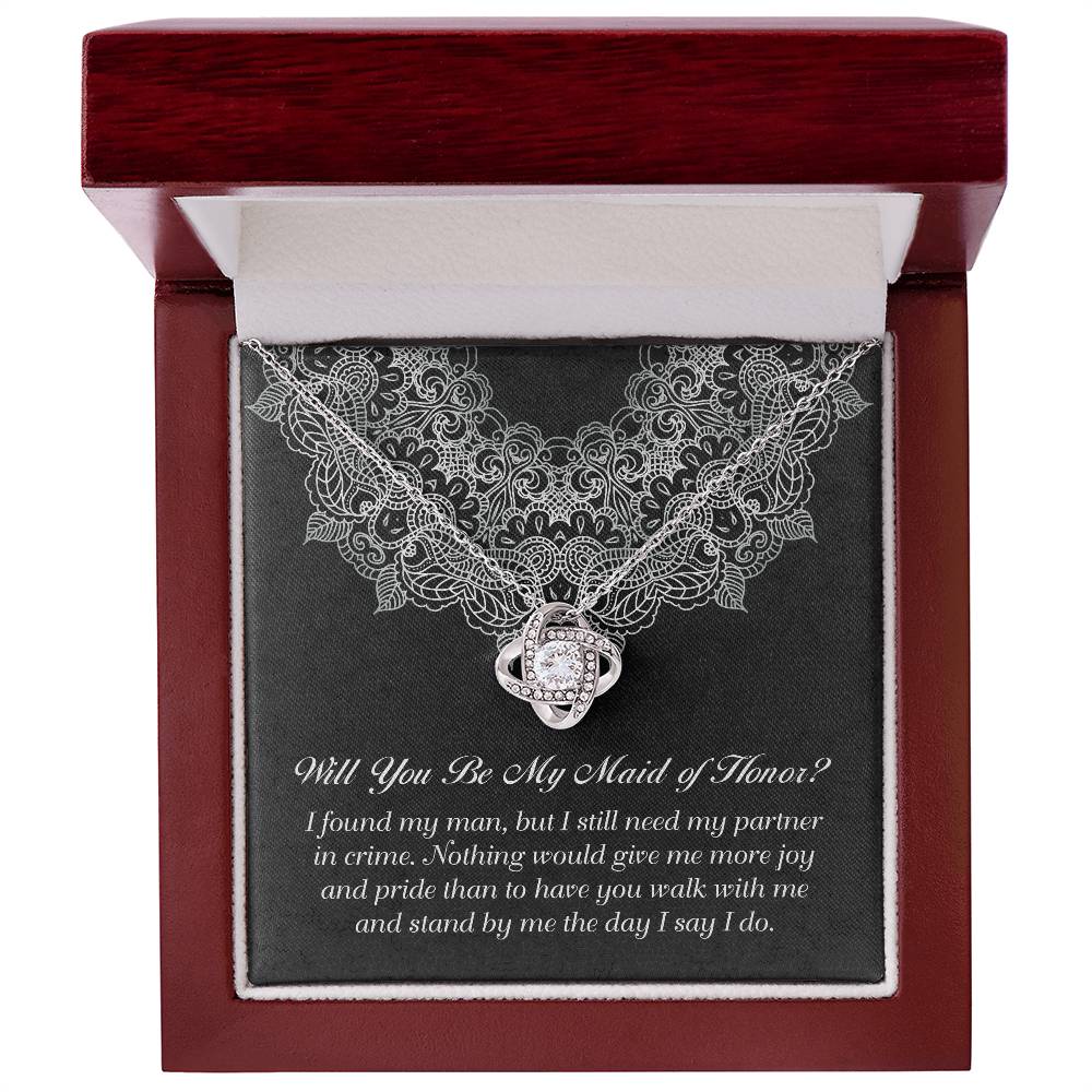 Maid of Honor Love Knot Necklace - Partner in Crime