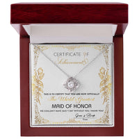 Load image into Gallery viewer, Maid of Honor Love Knot Necklace - Certificate
