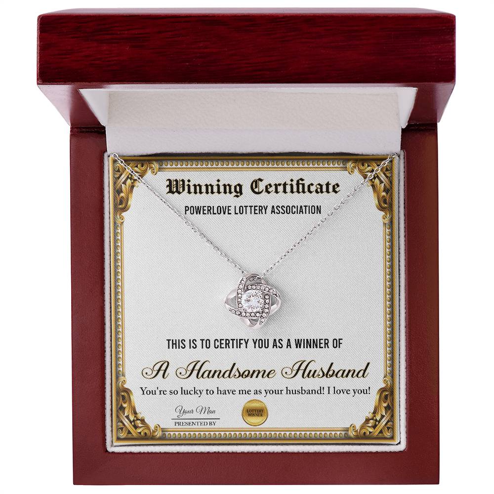 Wife Love Knot Necklace - Winning Certificate