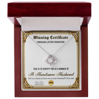 Load image into Gallery viewer, Wife Love Knot Necklace - Winning Certificate
