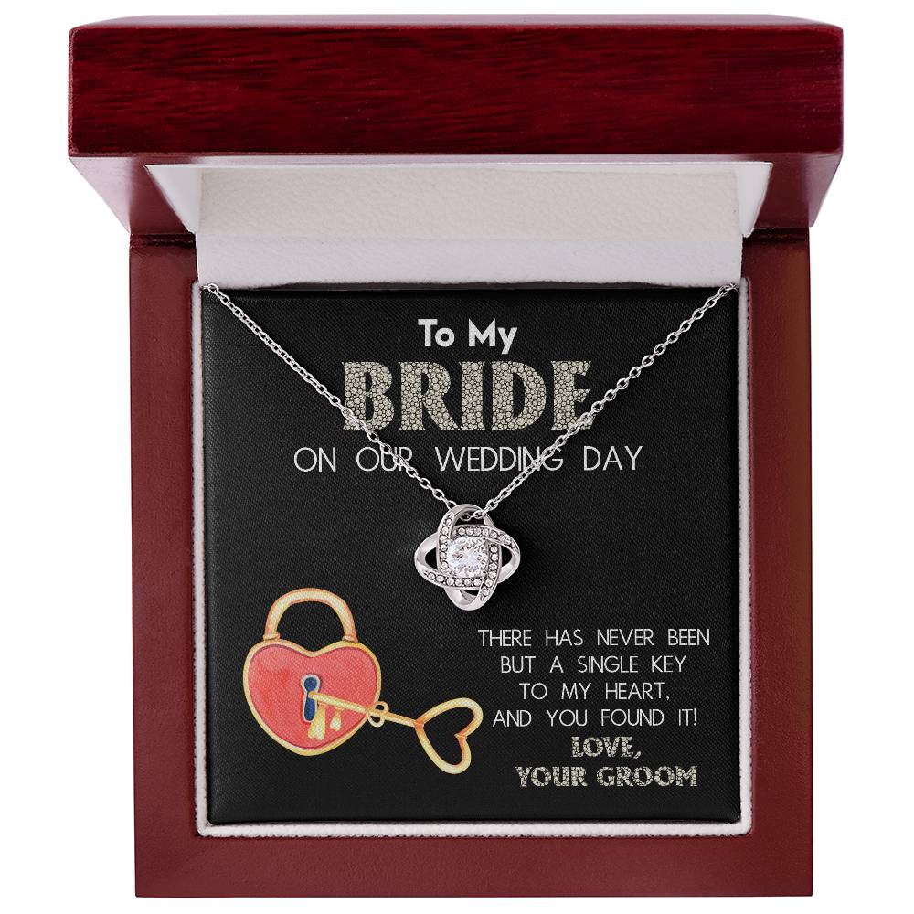 Bride Love Knot Necklace - Single Key