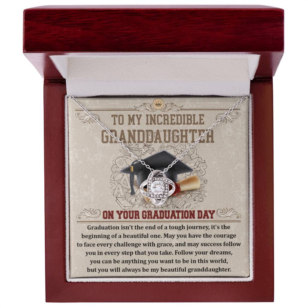 Granddaughter Love Knot Necklace - Your Graduation Day