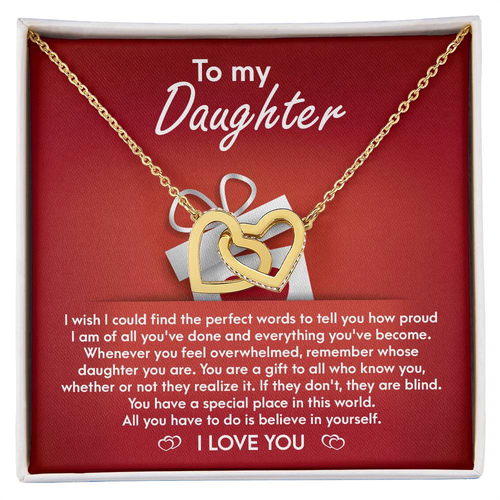 Daughter Interlocking Hearts Necklace - Gift