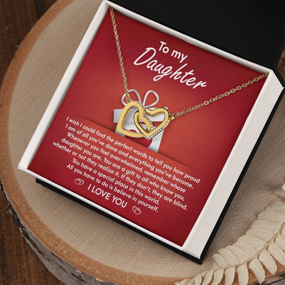 Daughter Interlocking Hearts Necklace - Gift