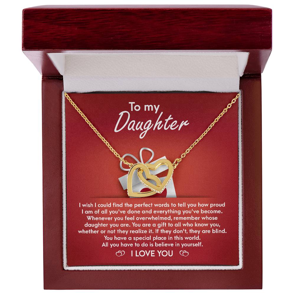 Daughter Interlocking Hearts Necklace - Gift