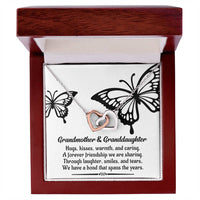 Load image into Gallery viewer, Grandma &amp; Granddaughter Interlocking Hearts - A Bond
