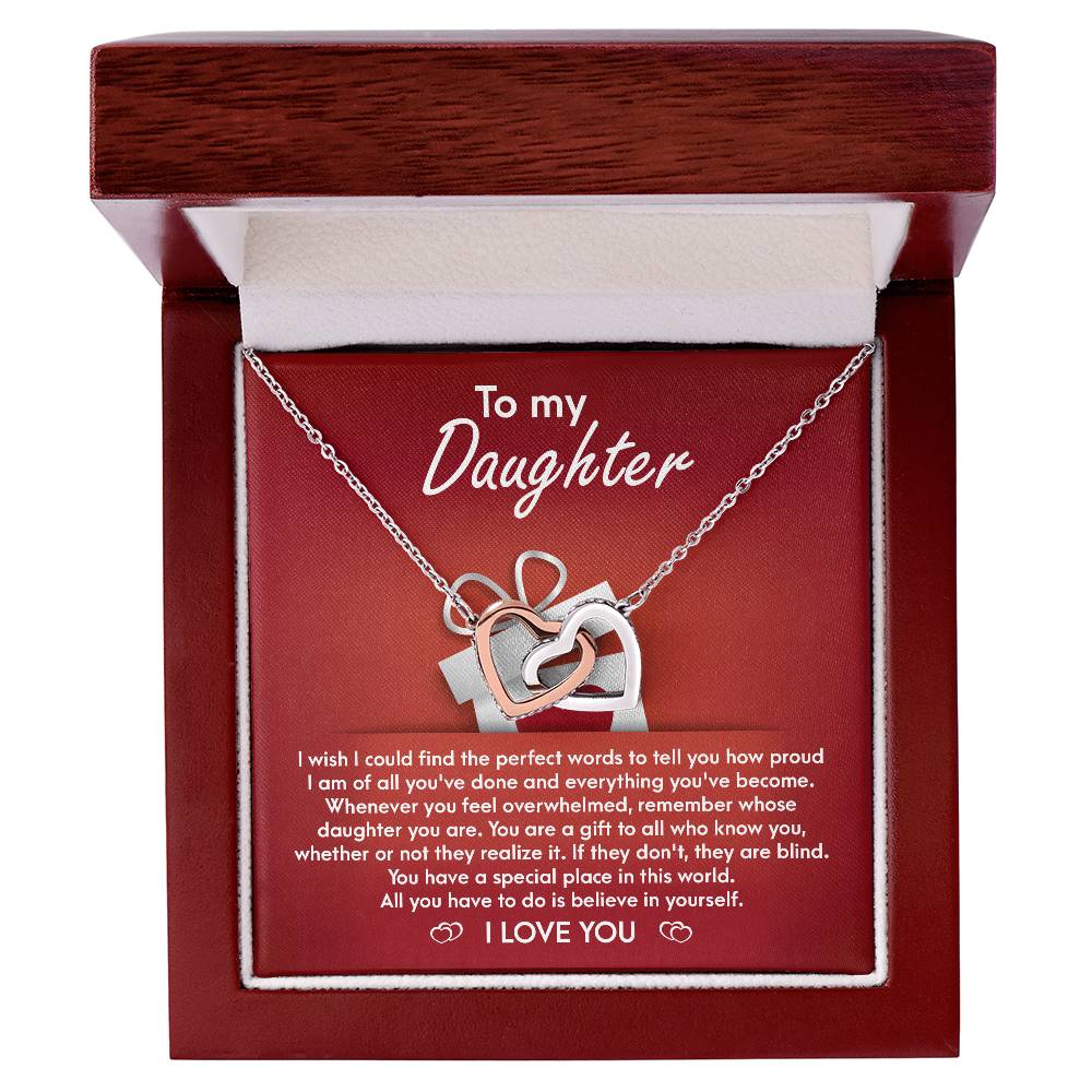 Daughter Interlocking Hearts Necklace - Gift