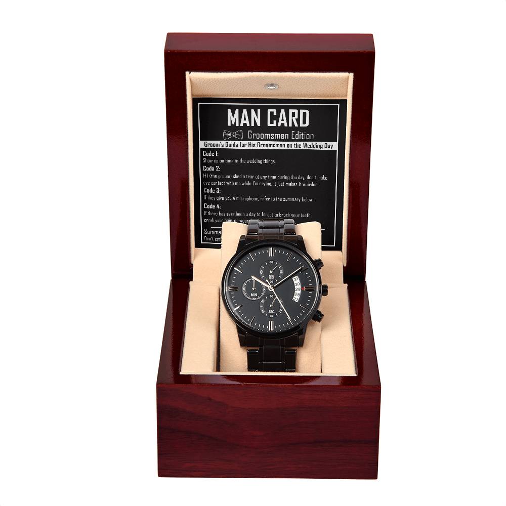 Groomsman Chronograph Watch - Man Card