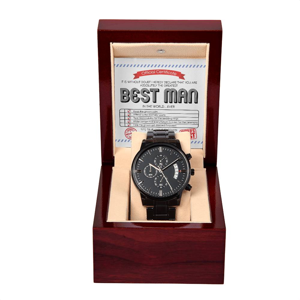 Best Man Chronograph Watch - Certificate