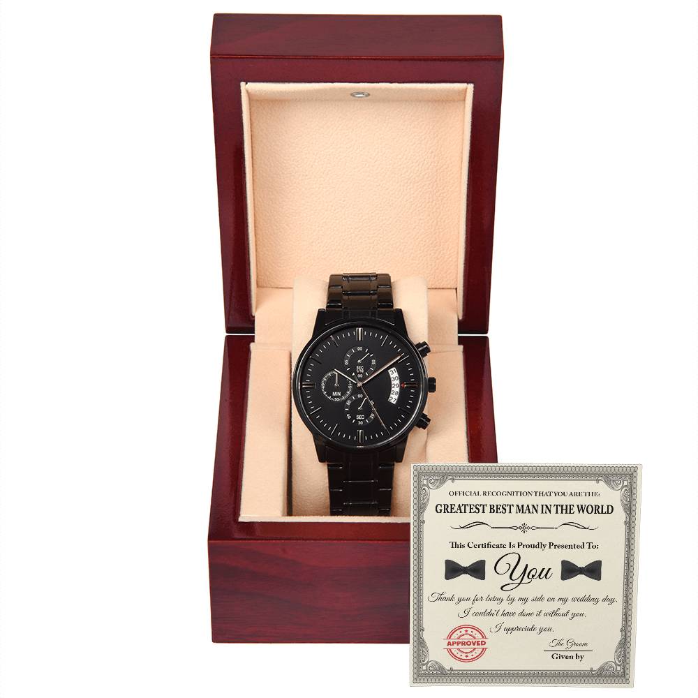 Best Man Chronograph Watch - Official Recognition