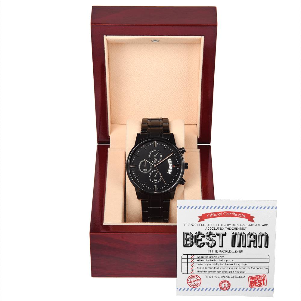 Best Man Chronograph Watch - Certificate